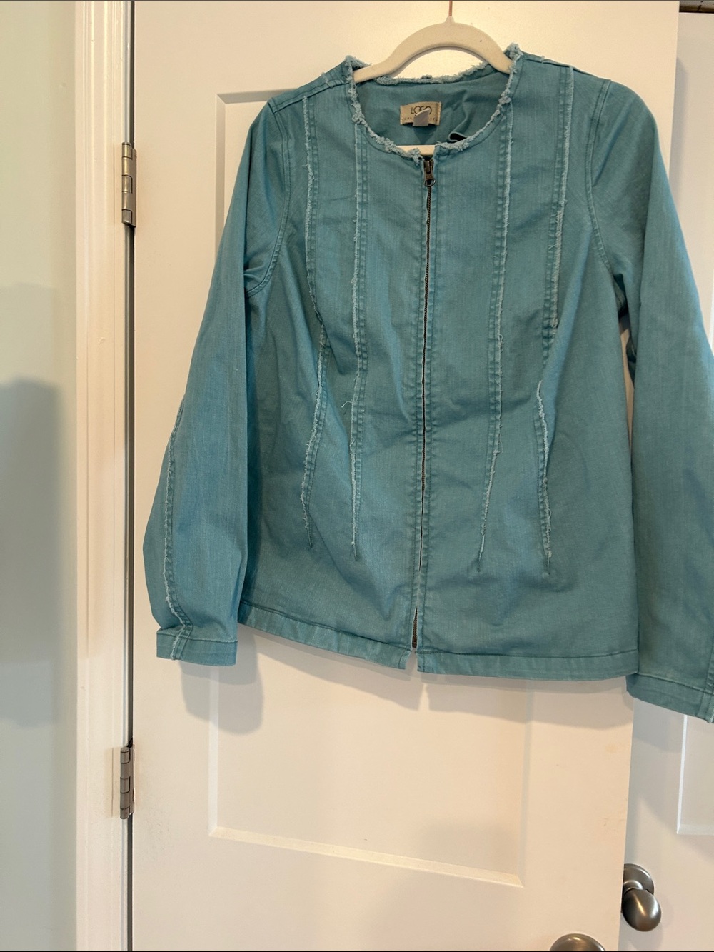 LOGO by Lori Goldstein Seafoam Zip Jacket